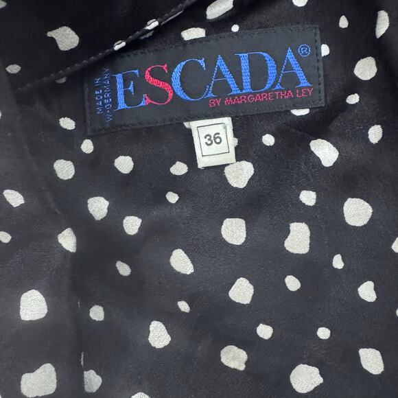 Escada Women’s 100% Silk Blazer Style Slit Top Size French 36 / US4 - Picture 7 of 13